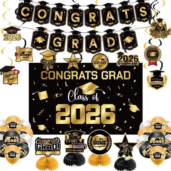 Mohdy Graduation Season Gifts， Celebration Party Decorations， 2026 Graduation Decorations Congratulations Banner for Graduation Suspended Deco Home Decor & Dai