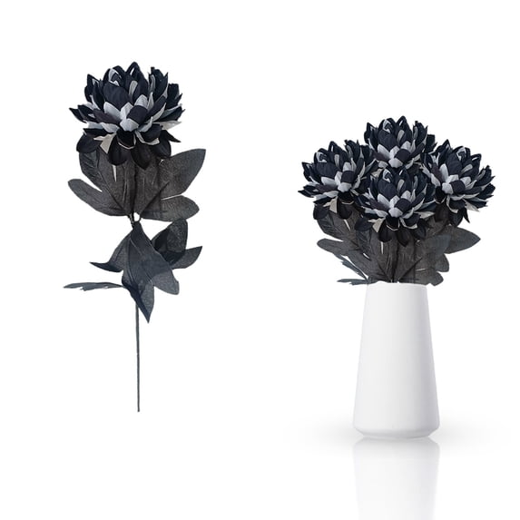 Mohdy Long Stem Artificial Gothic Flowers Dark Theme Gothic Wedding Valentine'S Day Party Home Room Floral Arrangement Decor