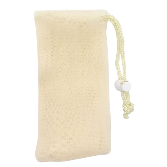Mohdy Mesh Soap Bag, Exfoliating Soap Saver Pouch, Bubble Mesh Bags with Drawstring, Soft Soaps Bag for Shower, Body Facial Cleaning tool for Bath & Shower (Yellow)