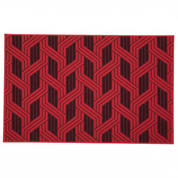 Mohdy Non-Slip Fleece Area Rug Red,Anti-Slip Dustproof Stain-Resistant Floor Protection,Fleece Fabric Non-Slip Rubber Backing Soft Material,Living Room Bedroom Entryway Hallway Bathroom