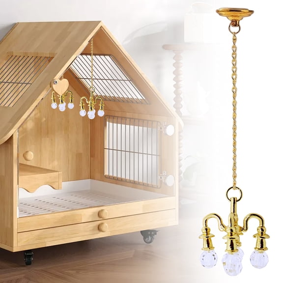 Mohdy Scene Model Decoration Accessories, Easy-To-Install Lighting Accessories, 1:12 Scale Dollhouse Chandelier Led Miniature Lighting for Diorama Decor