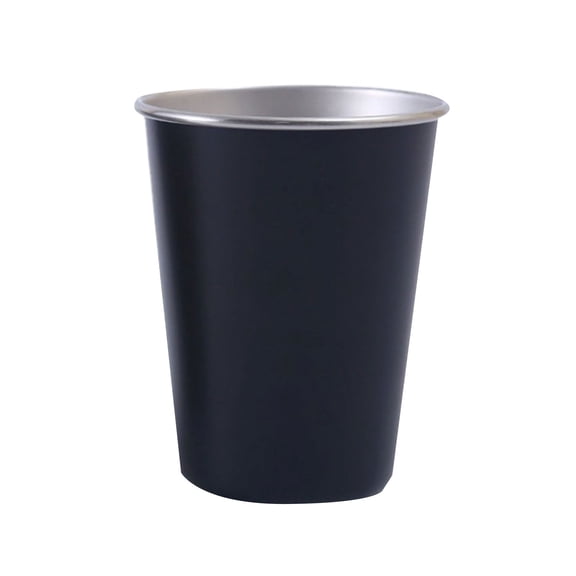 Mohdy Stainless Steel Outdoor Camping Cup,Black Stainless Water Cup Metal Portable Tumbler Home & Reusable Drinking Cup,Food-Grade Material,Bpa-Free,Non-Toxic,Odorless,Safe for Food Contact,