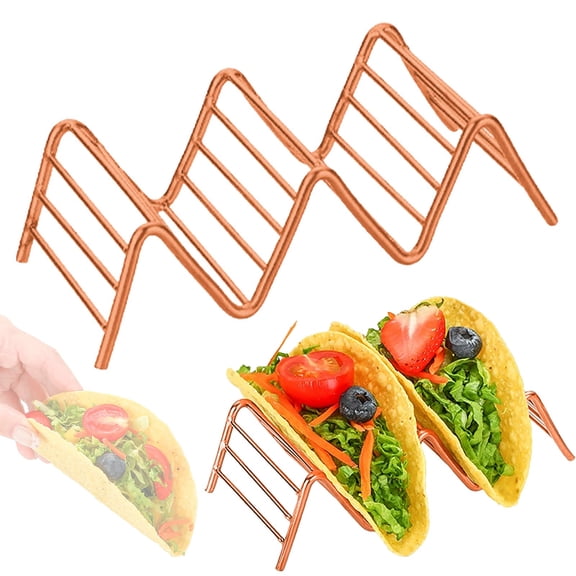 Mohdy Stainless Steel V-Shaped Taco Rack, Stable Multipurpose Holder for Tacos & Pancakes, Space-Saving Baking Display Stand for Home & Restaurant
