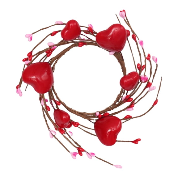 Mohdy Valentine's Day Decor Berry Candle Ring for Pillar Candles Perfect Centerpiece Decoration for Weddings and Events Home Indoor House Holiday Home Decor,More Cost-Effective Than Fresh Flowers