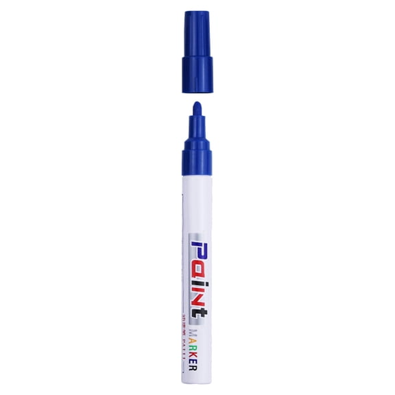 Mohdy Waterproof and Colorfast Industrial Touch-Up Marker, Blue, Plastic Pencil Curler, 1 Pen, Oil Based Pigment Markers Pigment Markers: Quick Drying and Markers Suitable for Drawing On