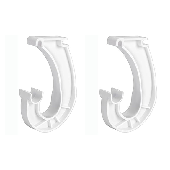 Mohdy White 2Pc Hanging J-Shaped Wardrobe Rod Bracket, 2X Hanging J-Shaped Wardrobe Rod Bracket, Plastic