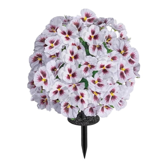Mohdy White Artificial Flower Floor Insert, Plastic Household Imitation, Bunch of Artificial Flowers, Artificial with Ground Plants Colorful for Garden Yard Patio Front Porch Outdoor Decor