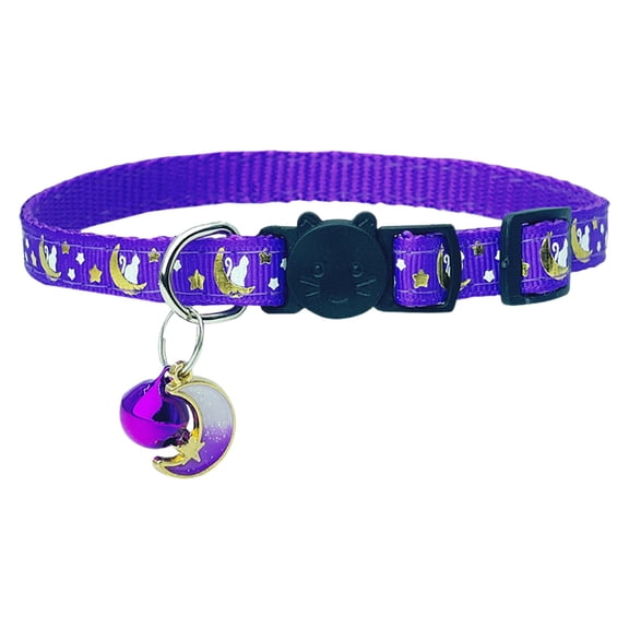 Mohdy adjustable Cat Collar with Bells - Breakaway Safety Collar for Kittens, Reflective Puppy Neckband, Soft Waterproof Collar for Small Dogs (with Safe Quick Release Buckle, 19-23Cm)