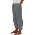 thumbnail image 1 of Mohiass Ankle Pants for Women Petite Length Elastic Waisted Straight Leg Business Casual Pant Comfort Strip Printed Lounge Trousers Black 2XL, 1 of 7
