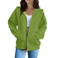 thumbnail image 1 of Mohiass Back to School Zip Up Hoodies for Women Casual Long Sleeve Hooded Jacket Oversized Lightweight Sweatshirts Tops with Pocket Green XL, 1 of 5