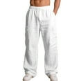 thumbnail image 1 of Mohiass Baggy Wide Leg Sweatpants Fall Casual Uncuffed Open Bottom Lightweight Drawstring Stretch Pants Men White S, 1 of 4