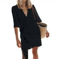 thumbnail image 1 of Mohiass Beach Dress for Women 2024 Swimwear Coverups Sarong Wrap Dress Summer Vacation Outfits Casual Short Dresses Black M, 1 of 7