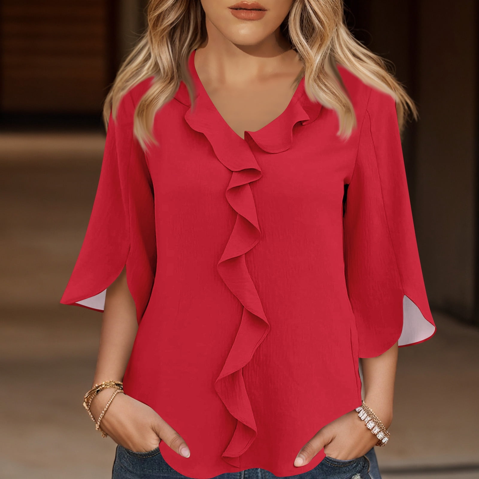 oversized ruffle top