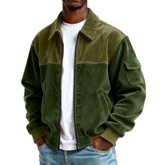 Mohiass Bomber Jacket Men Zip Up Lightweight Jackets Casual Stylish Fall Winter Coats Windbreaker Clothing with Pockets Green M