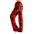 thumbnail image 1 of Mohiass Buffalo Plaid Pajama Pants for Women, Soft High Waisted Drawstring Flannel Pj Pants Comfy Lounge Sleep Bottoms Wine L, 1 of 7