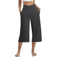 thumbnail image 1 of Mohiass Capri Pants for Women, Summer Casual Pull On Womens Capris with Pockets, Women's Casual Pants & Capris, Ladies Capris Dark Gray 3XL, 1 of 4