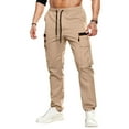 thumbnail image 1 of Mohiass Cargo Pants for Men Hiking Casual Outdoor Baggy Pants Lightweight Elastic Waist Relaxed Fit Joggers Trousers with Pockets Beige S, 1 of 6