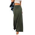 thumbnail image 1 of Mohiass Casual Flowy Long Skirts for Women, Jersey Knit Fabric Good Elasticity Ankle Length Maxi Skirt with High Waist. Army Green L, 1 of 9