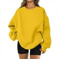 thumbnail image 1 of Mohiass Crewneck Sweatshirts Women Fall Fleece Oversized Sweatshirt with Pockets Loose Fit Cute Hoodies Y2k Fashion Clothing Yellow XL, 1 of 5