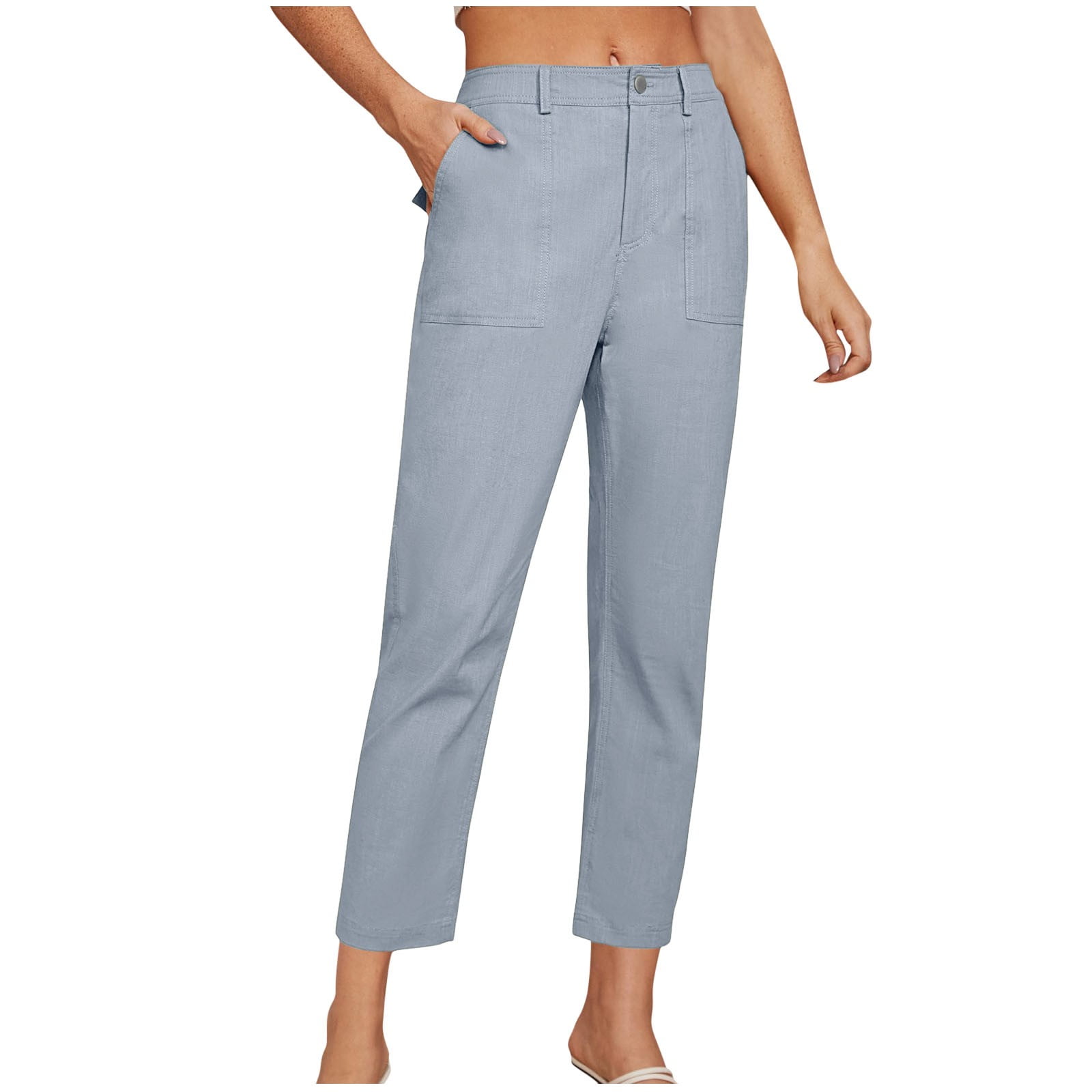 Mohiass Cropped Dress Pants for Women Business Casual High Waist Ankle ...