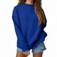 thumbnail image 1 of Mohiass Fall Sweatshirts for Women Oversized Crewneck Fleece Pullover Long Sleeve Comfy 2025 Winter Fashion Tops Royal Blue L, 1 of 5