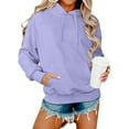 thumbnail image 1 of Mohiass Hoodies For Women Oversized Cute Drawstring Hooded Neck Sweatshirts For Women Fleece Long Sleeve Casual Preppy Pullover Tops Light Purple L, 1 of 4