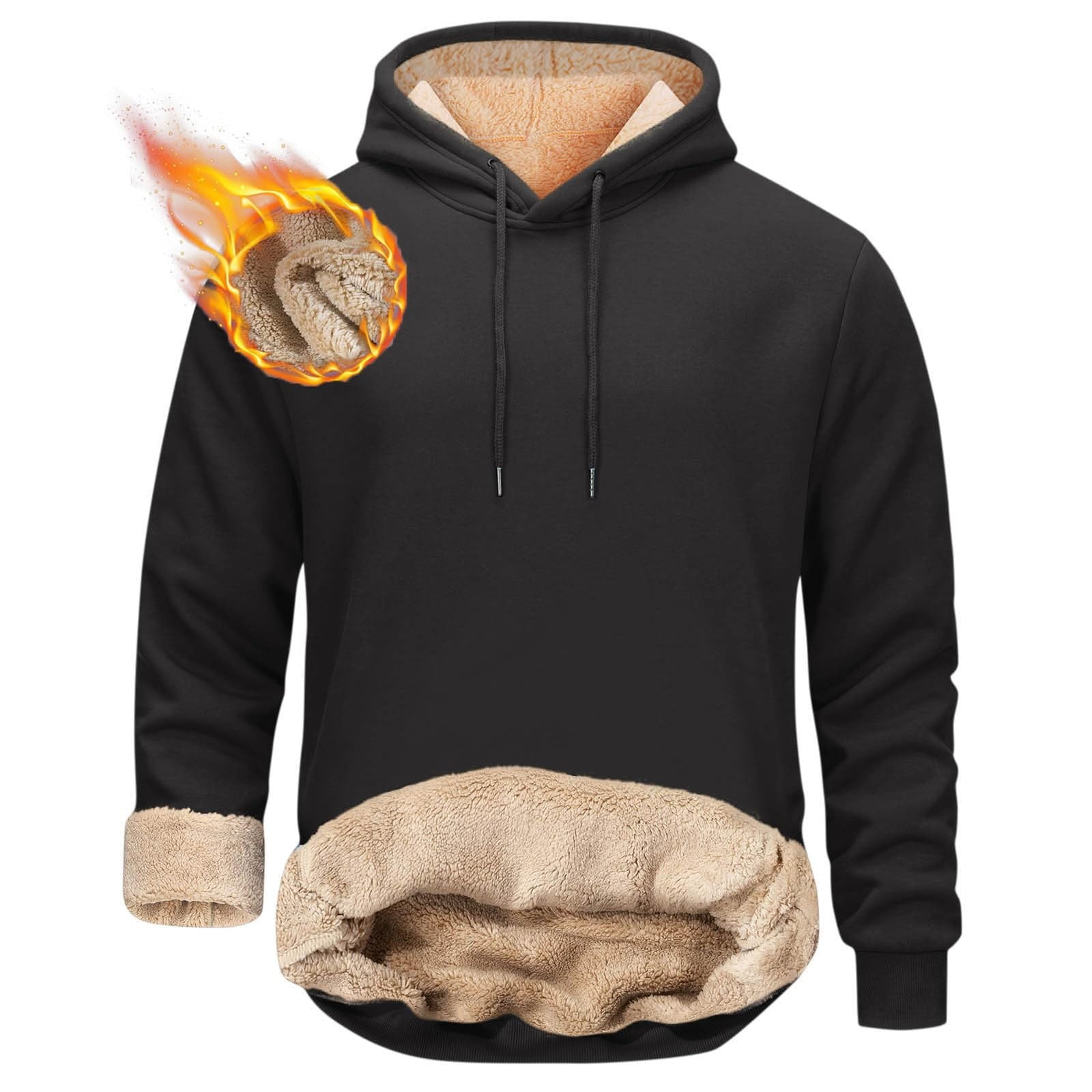 Mohiass Hoodies for Men Heavyweight Fleece Lined Hoodie Thick Winter Pullover Warm Hooded