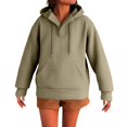 thumbnail image 1 of Mohiass Hoodies for Women 2025 Winter Y2K Hooded Sweatshirts Fashion Cute Oversized Pullover Tops Khaki 2XL, 1 of 7