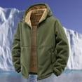 thumbnail image 1 of Mohiass Men’s Fleece-Lined Zip Up Hoodie Thick Hooded Jacket Winter Warm Athletic Sweatshirt Army Green L, 1 of 4