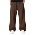 thumbnail image 1 of Mohiass Mens Joggers Sweatpants Athletic Open Bottom Lounge Baggy Trousers Big and Tall Fleece Casual Wide Leg Pants with Pockets Coffee S, 1 of 4