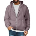 thumbnail image 1 of Mohiass Mens Full Zip Casual Cotton Hooded Fleece Drawstring Hoodies Pullover Sweatshirts Casual Long Sleeve Shirts Light Purple L, 1 of 4