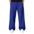thumbnail image 1 of Mohiass Mens Joggers Sweatpants Casual Big and Tall Lounge Baggy Pants Fleece Athletic Open Bottom Wide Leg Trousers with Pockets Blue 2XL, 1 of 4