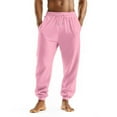 thumbnail image 1 of Mohiass Mens Sweatpants Joggers High Waisted Drawstring Casual Pants with Pockets Baggy Workout Athletic Comfy Tapered Joggers Pink XL, 1 of 8