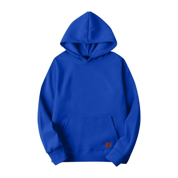 Mohiass Mens Sweatshirt Basic Hooded Pullover Hoodies Unisex Men Fall Casual Fitness Long Sleeve Athletic Hoody with Pocket Royal Blue XL