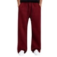 thumbnail image 1 of Mohiass Mens Joggers Sweatpants Big and Tall Fleece Lounge Baggy Trousers Athletic Casual Open Bottom Wide Leg Pants with Pockets Wine XL, 1 of 4