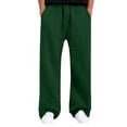 thumbnail image 1 of Mohiass Mens Wide Leg Sweatpants Open Bottom Lounge Fleece Joggers Pants Big and Tall Athletic Casual Baggy Trousers with Pockets Dark Green 2XL, 1 of 4