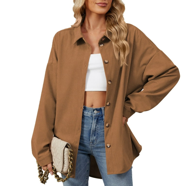 Women's plus size corduroy jacket 2025