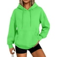 thumbnail image 1 of Mohiass Pullover Hoodies for Women Oversized Fall Trendy 2025 Hooded Sweatshirts Drawstring Fleece Lined Preppy Clothes Green 2XL, 1 of 5