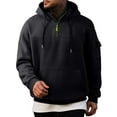 thumbnail image 1 of Mohiass Quarter Zip Hoodies for Men Fall Joggers Stretch Lightweight Sweatshirts Athletic Oversized Big and Tall Basic Pullover Tops Black S, 1 of 8