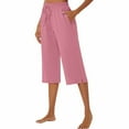 thumbnail image 1 of Mohiass Summer Capri Pants for Women, Casual Pull On Womens Capris with Pockets, Women's Casual Pants & Capris, Ladies Capris Pink XL, 1 of 6
