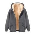 thumbnail image 1 of Mohiass Unisex Women's Fleece Hoodie Jacket Cozy Sherpa Lined Zip Up Warm Hoodie Sweatshirt Winter Fluffy Sweater Hooded Coat Gray XL, 1 of 4