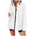 Mohiass Waffle Button Down Shirt Women Casual Knit Tops Long Sleeve