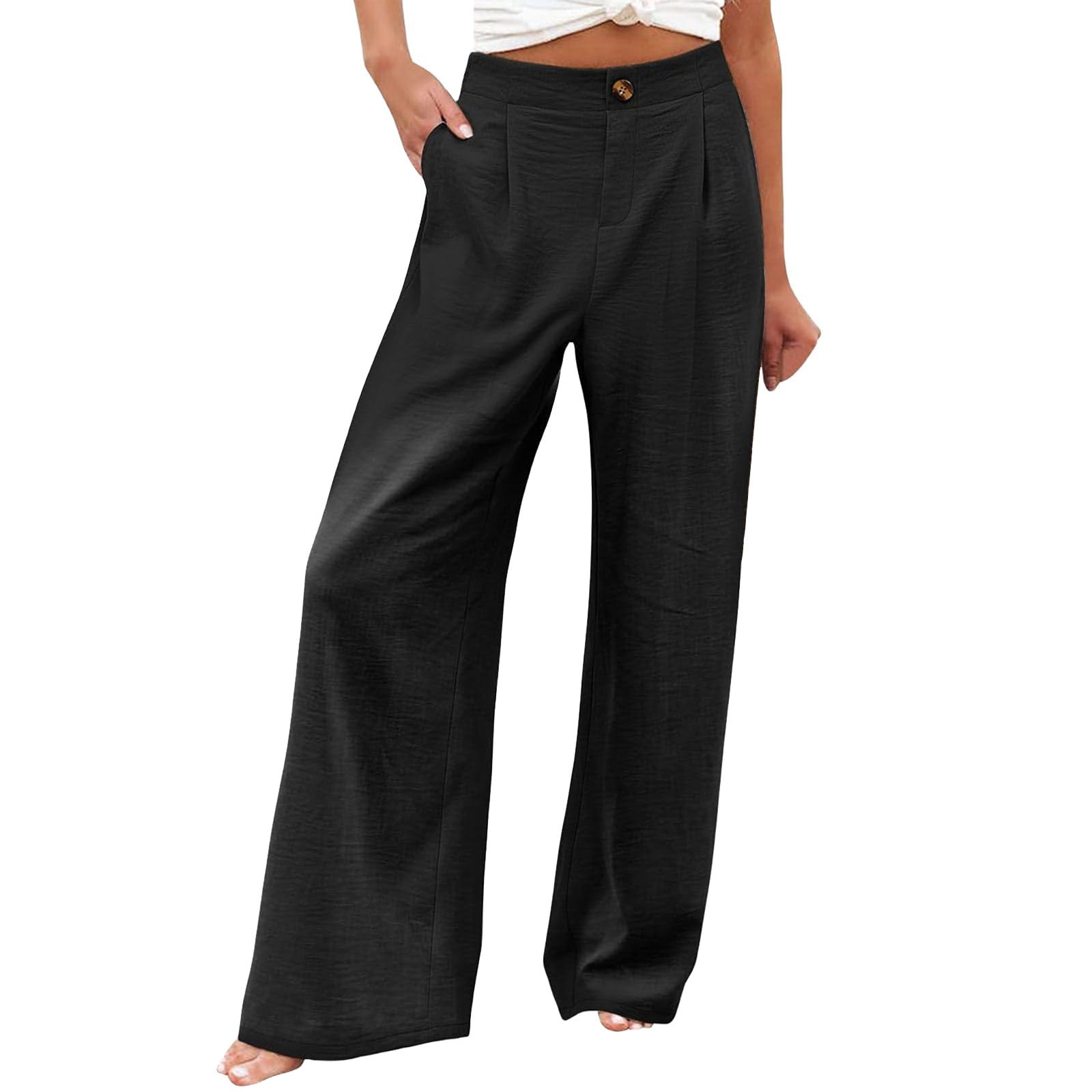 Mohiass Wide Leg Dress Pants for Women Business Casual Elastic