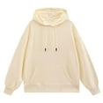 thumbnail image 1 of Mohiass Women Fleece Hoodies Oversized Long Sleeve Comfy Pullover Tops Casual Basic Sweatshirts 2025 Fall Y2K Clothes Khaki S, 1 of 4