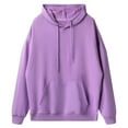 thumbnail image 1 of Mohiass Women Fleece Hoodies Oversized Long Sleeve Comfy Pullover Tops Casual Basic Sweatshirts 2025 Fall Y2K Clothes Light Purple XL, 1 of 4
