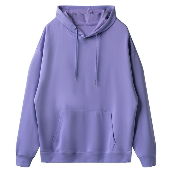 Mohiass Women Fleece Hoodies Oversized Long Sleeve Comfy Pullover Tops Casual Basic Sweatshirts 2025 Fall Y2K Clothes Purple M