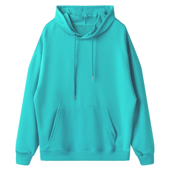 Mohiass Women Fleece Hoodies Oversized Long Sleeve Comfy Pullover Tops Casual Basic Sweatshirts 2025 Fall Y2K Clothes Turquoise XL