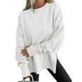 thumbnail image 1 of Mohiass Women Oversized Sweatshirts Thumbhole Long Sleeve Hoodies Shirts 2025 Fall Side Slit Pullover Top Teen Y2k Outfits White S, 1 of 7