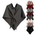 thumbnail image 1 of Mohiass Knotted Triangle Wool Shawl for Women - Dark Gray Wool Blend Wrap, All Seasons Versatile Warm Scarf for Cold Weather & AC Room, 1 of 9