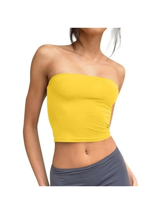 Pale yellow tube top hot sale